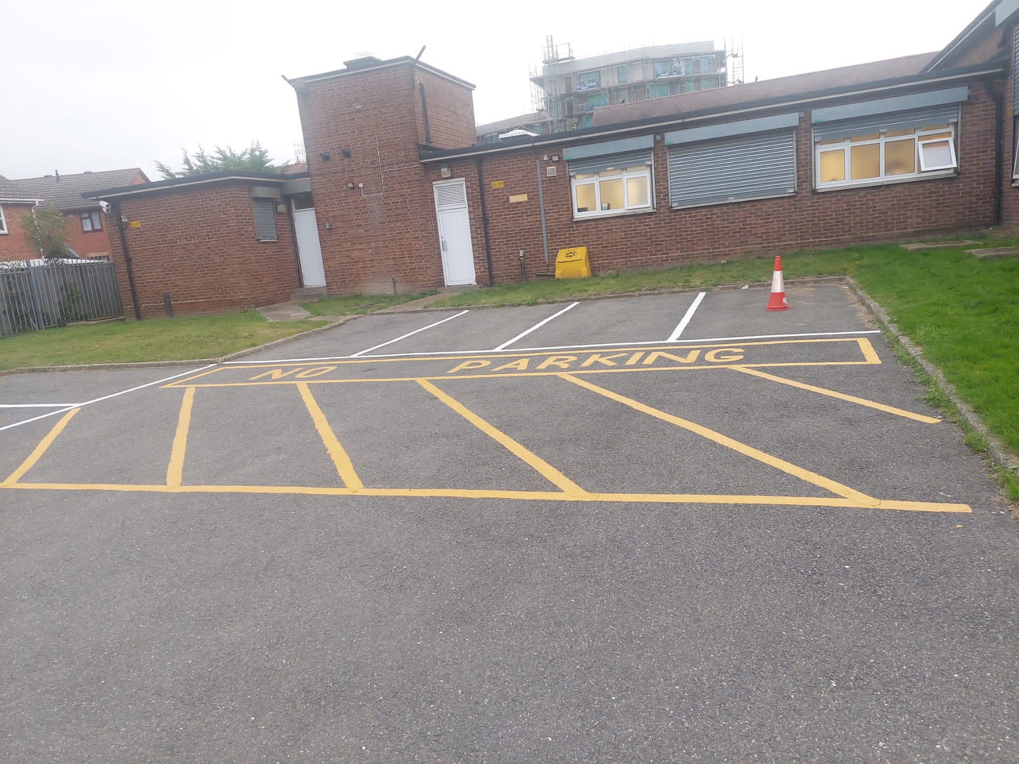 Oxlow Lane Health Centre line markings CSF Building Contractors Ltd.
