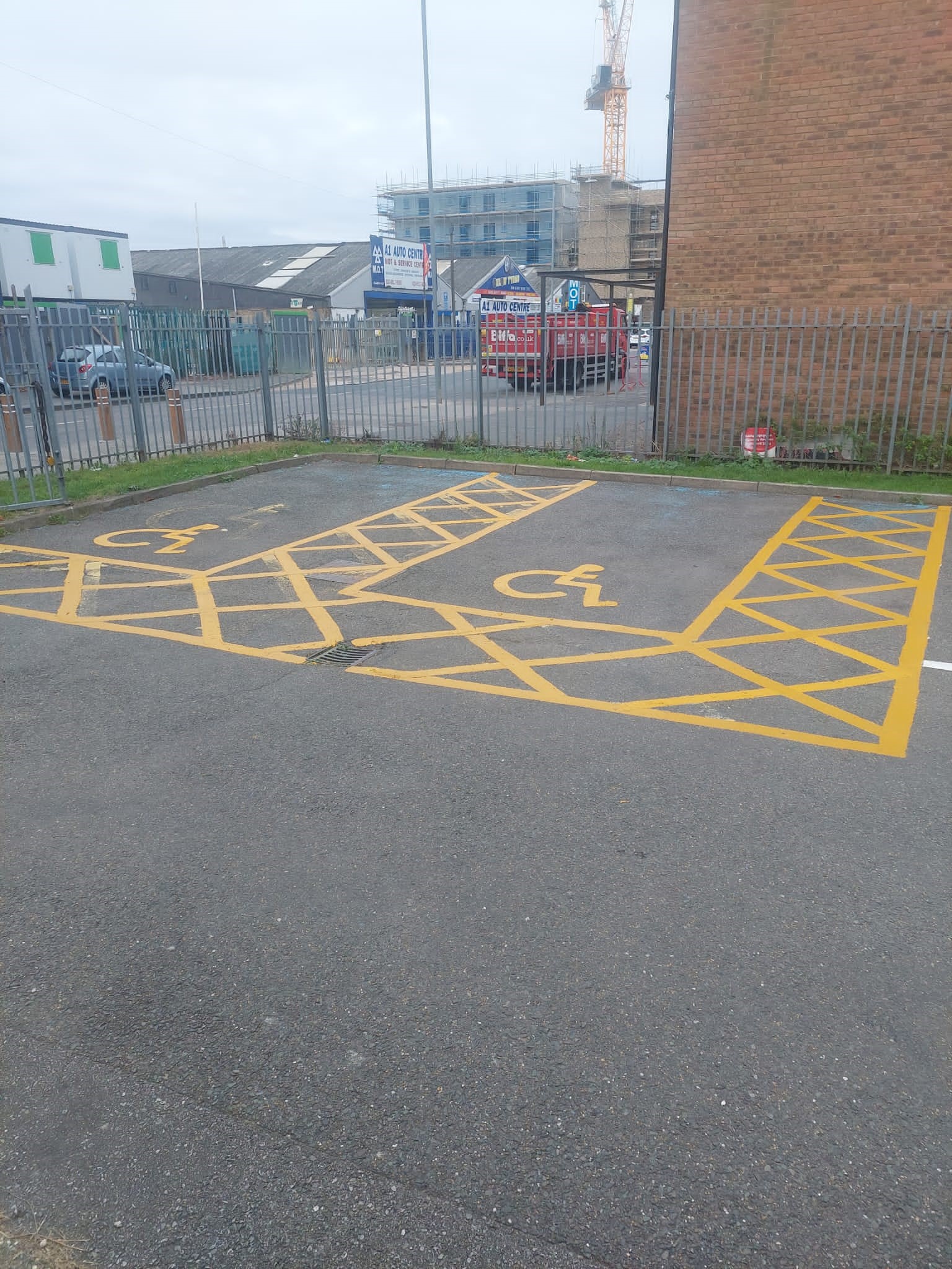 Oxlow Lane Health Centre line markings CSF Building Contractors Ltd.